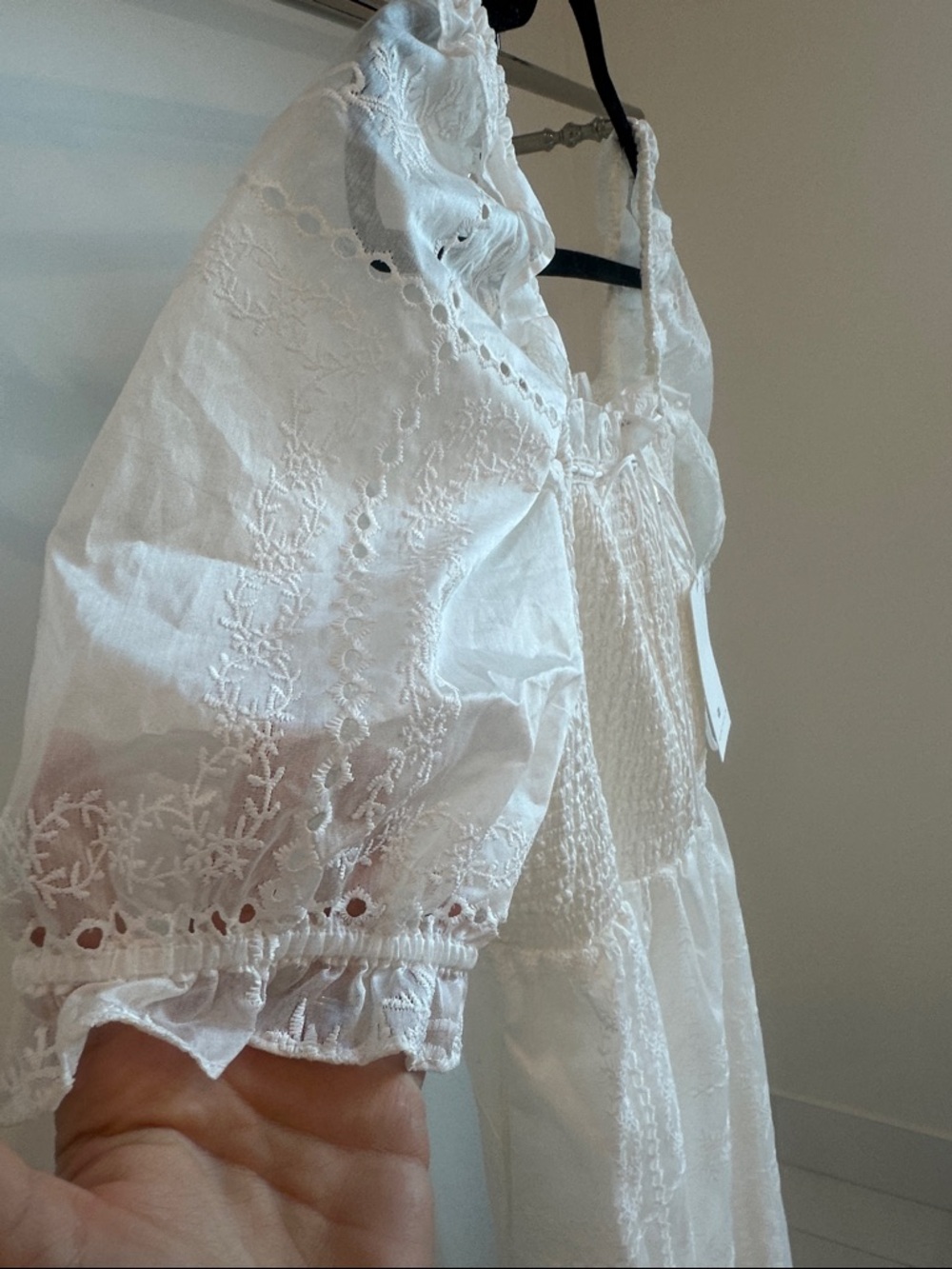 Caroline Constas white embroidered dress Large NWT - Picture 3 of 5
